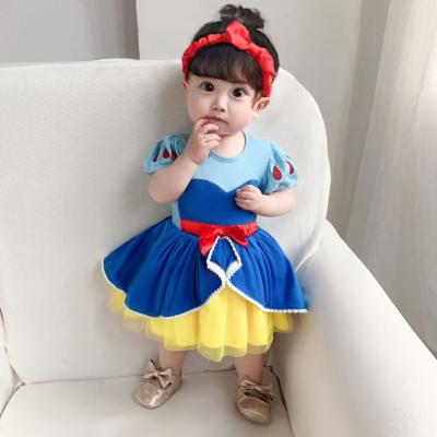 China Dry Cleaning Babies Lace Up Flower Embroidery Princess Dress For Girl Party Princess Long Tail Girls Evening Elegant Birthday Dress for sale