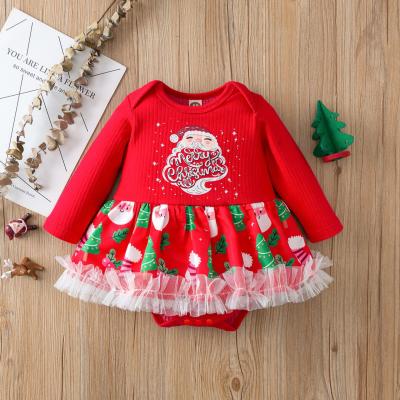 China Long sleeve MY FIRST CHRISTMAS romper babies ruffle princess dress up jumpsuit xman clothes for sale