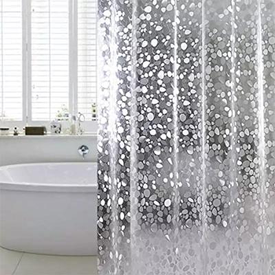 China Blackout Amazon Hot Sale 3D Cobblestone Design Environmental Protection Waterproof PEVA Shower Curtain for sale