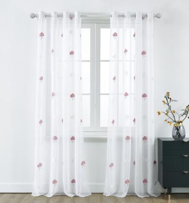 China Blackout Wholesale European Embroidered Design Living Room Window Sheer Curtains Drapes Voile Curtain fabric for sale