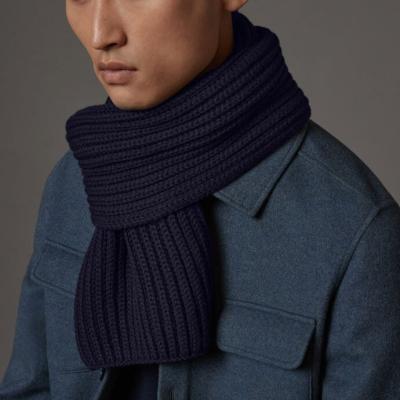 China Long Men's Soft Cashmere Scarf In English Rib Knit for sale