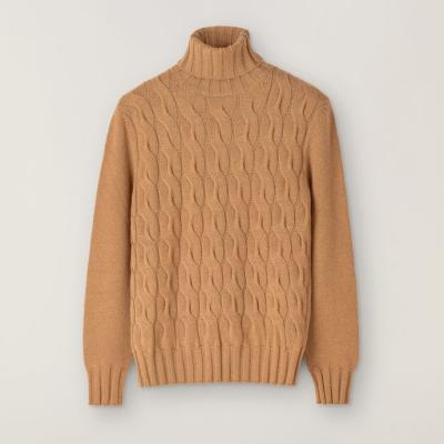 China 100% Cashmere Premium Cashmere Turtle Neck Men's 100% Cashmere Sweater Neck Cable Knit Top Knit Mens Sweater for sale