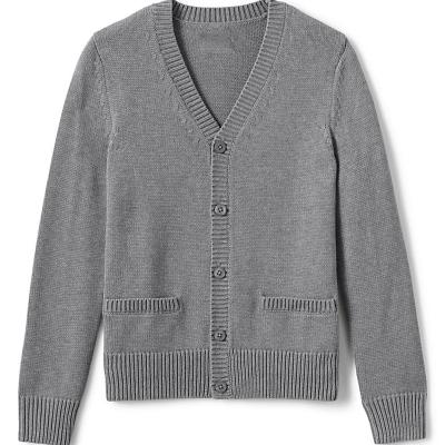 China Cashmere School Uniform Boys 100% Modal Wool Blend Button Front Cardigan Sweater for sale