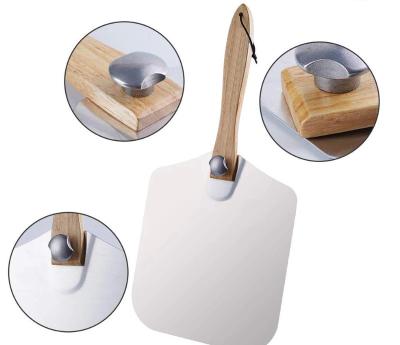 China Durable aluminum pizza peel with foldable handle, 12 x 14inch, convenient to store, good helper for baking pizza for sale