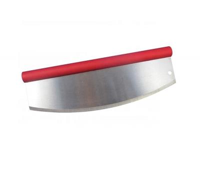 China Disposable Pizza Servicing 430 SS Stainless Steel Pizza Cutter Knife With TPR Handle for sale