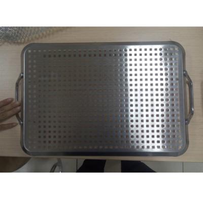 China Corrosion Resistance Food Safety Tools Stainless Steel BBQ Grill Vegetable Basket for sale