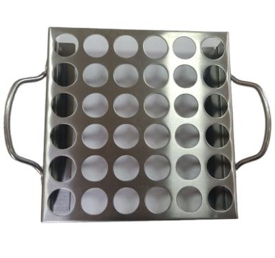 China Corrosion Resistance 36 Holes Chilli Rack Stainless Steel Jalapeno Grill Rack Wire Handle With PP Handle Hollow Puncher for sale