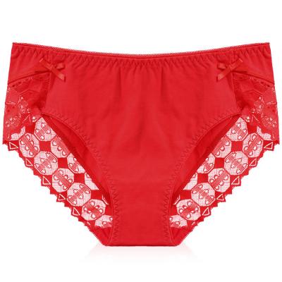 China 100% Cotton Factory Logo Breathable Custom Ladies Lace Fat Butt Panties Underwear Panties For Women for sale