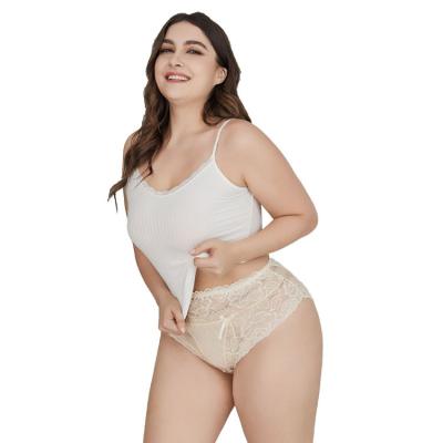 China 2021 hot sale anti-static sexy lace cotton plus size fat women women transparent panties for sale