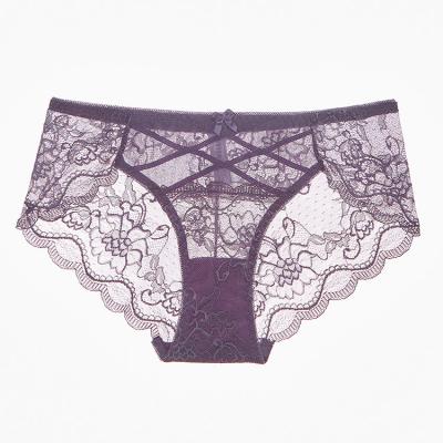 China BEIZHI women fashion lace breathable hot sexy transparent edge lace stitching panties undarwear for sale