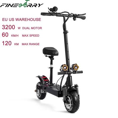 China OEM ODM EU USA Unisex UK Warehouse 60V 52V 3200W Off Road Electric Scooters with CE, FCC, ROSH for sale