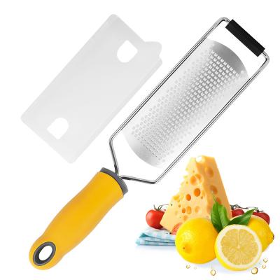 China Multifunction Viable Wide-board Stainless Steel Chocolate Lemon Zest Shredder Shredder Viable Cheese Shavings Manual Cheese Grater for sale