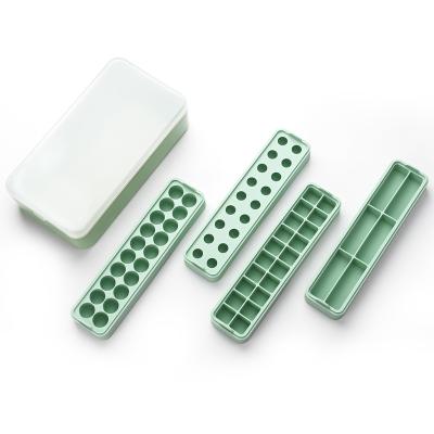 China Sustainable Customized Silicone Ice Cube Tray With Lid DIY Free Square Ice Mold for sale