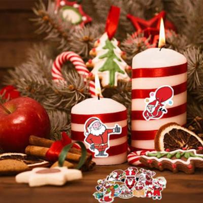 China Waterproof Hot Roll Santa Claus Sticker Merry Christmas Adhesive Sale Label New Year Christmas Sticker Sheet Kiss Cup Stickers for sale