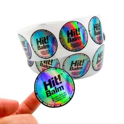 China Waterproof High Quality Custom Hologram Laser Transparent Logo In Paper Label Printing Print Around Label Stickers for sale