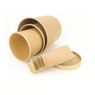 China Recyclable Cheap Disposable Fast Food Soup Cup Eco - Friendly Packaging Paper Container For Hot And Sour Soup for sale