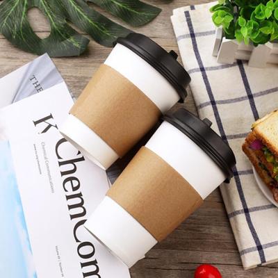 China Wholesale Disposable Recyclable Take Away Hot And Cold Coffee Cup Black Paper Cover With Logo Printing for sale