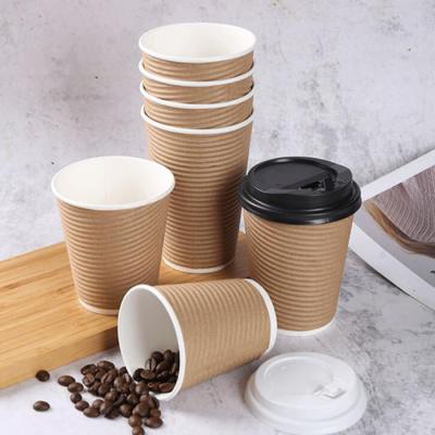 China High Quality Customized Recyclable Disposable 100% Biodegradable Double Wall Hot Coffee Cup Coated Kraft Paper Cup for sale