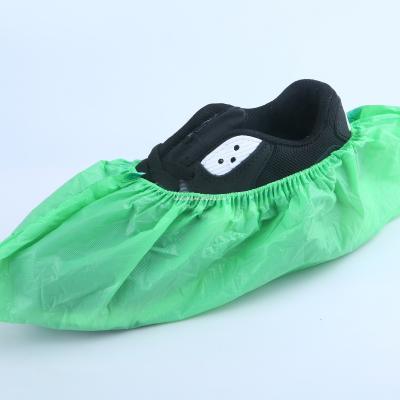 China Waterproof disposable cpe shoe covers with single elastic Plastic Disposable Shoe Covers for sale