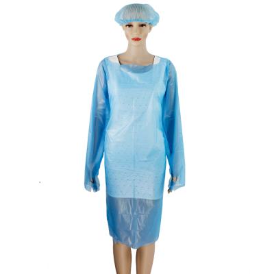 China Waterproof Plastic CPE Insulation Gown With Heat Sealing Long Sleeves for sale