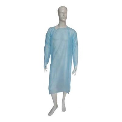 China Inch Gown AAMI Level 2 Disposable CPE Gown With Long Sleeve And Inch Gown for sale