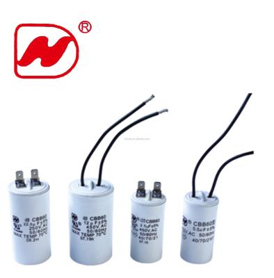 China AC AC Motor Capacitor / CBB60 Motor Washing Machine Capacitor Polypropylene Film for sale