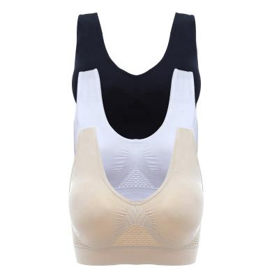 China Large Size Yoga Sports Underwear Cavity Mesh Viable Ventilation Hole No Steel Ring Sports Bra for sale