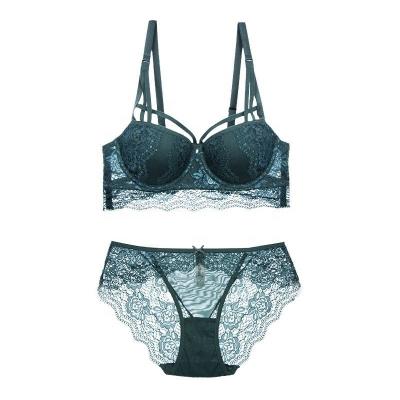 China New Pump Design Women's Sexy 2 Piece Underwear Set Lace Strap Bralette Bra And Panty Underwear Set for sale