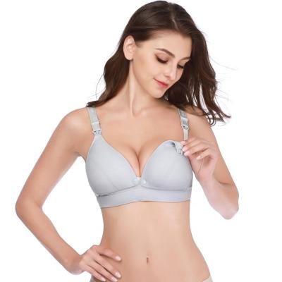 China Antibacterial Comfortable Breathable Buckle Top Opening Seamless Nursing Bra for sale