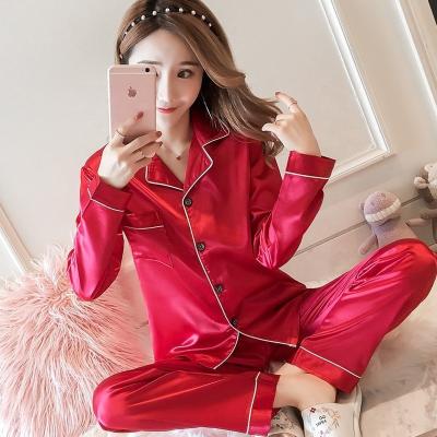 China Women's Pajamas Large Size Homewear Two Piece Homewear Long Sleeve Pajamas for sale