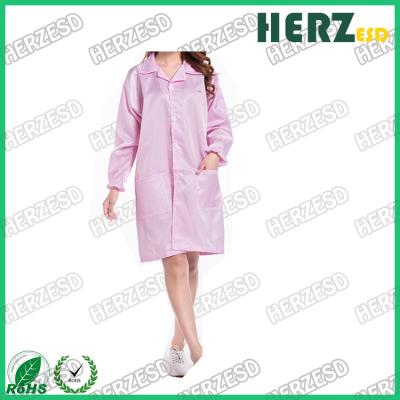 Cina Factory 5mm Stripe Polyester Antistatic Work Uniform Cleanroom Smock Gown Dustproof in vendita