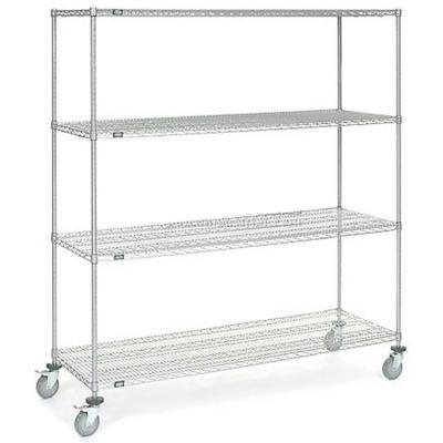 China ESD Rack 4 Wire Shelves Chrome Shelf Trucks Antistatic Chrome Plates Wire Trolley for sale