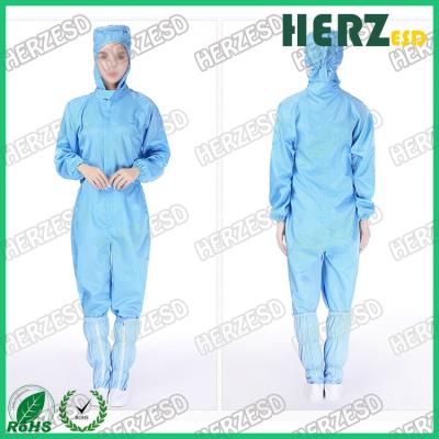 China Antistatic Cleanroom Suit ESD Polyester Jumpsuit Work Clothing Lab Coat for sale