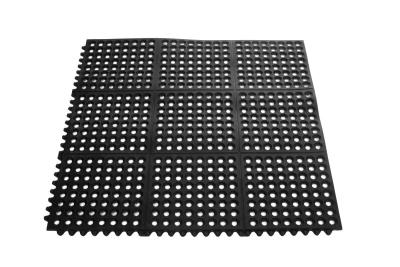 Κίνα Rubber Flooring Mat Antifatigue Mat Anti-slip Rubber Mat With Holes Interlocking Open Holed Tiles προς πώληση