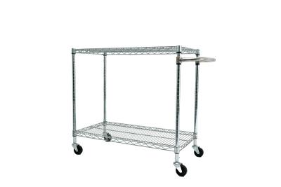 China Customized Stainless Steel ESD Wire Shelf Trolley Cart Mesh Storage Antistatic Wire Trolley for sale