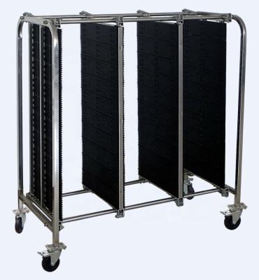 China Handle Adjustable SS304 Frame 4 Wheels ESD Magazine Rack for sale