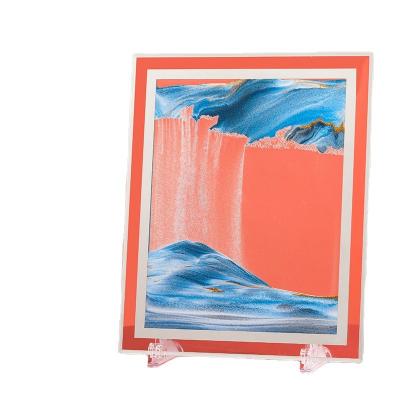 China Creative Decoration Glass Liquid Landscape Hourglass Painting China Quicksand Craft Decorative Painting Gift for sale