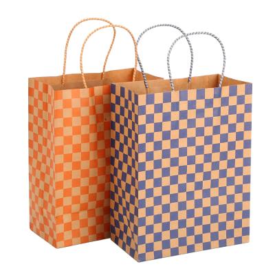 China Recyclable custom kraft paper bags with handle shopping clothes and shoes promotion bag 100%factory wholesale for sale