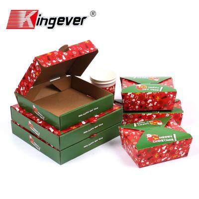 China New Year Recyclable Colorful Paper Pizza Box for sale