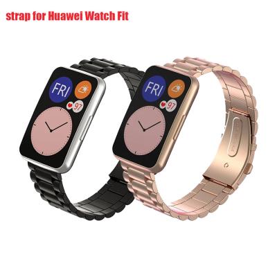 China New Arrival Stainless Steel Strap Luxury Watch Band For Huawei Watch Fit for sale