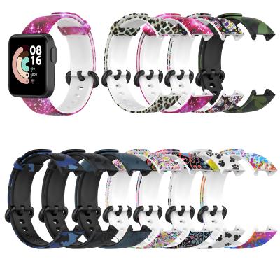 China Silicone Strap Rubber Printed Strap With Black Buckle Watch Band For MI Watch Lite / Redmi Watch for sale