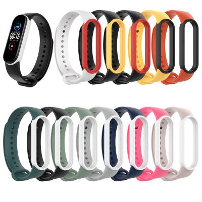 China New Arrival Colorful Rubber Sport Silicone Strap Watch Band For Xiaomi MI Band 5/Mi Band 5 NFC for sale