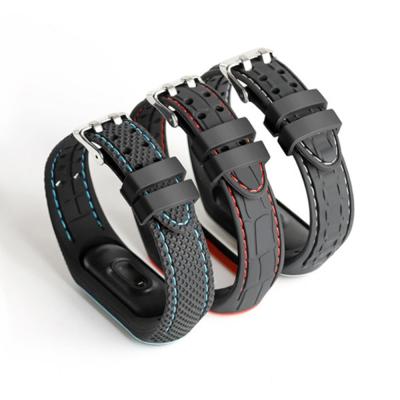 China New Arrival Sports Wristband Silicone Watch Band Strap Rubber Strap For Xiaomi MI Band 3/4 MI Band 5 for sale