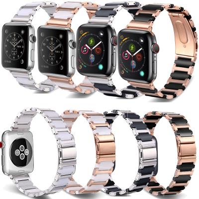 China Material Watch Bands Bracelet Strap Big For Apple Iwatch 7/6/5/4/3/2/1Stainless Steel+Ceramic Watch Bands Strap for sale