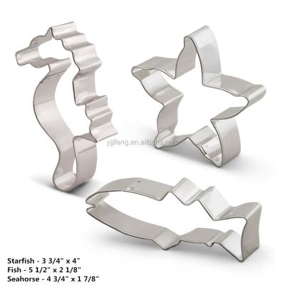 China Factory Supplier Standard Wholesale Kids Stocked Stainless Steel Under The Sea Cookie Cutter Set for sale