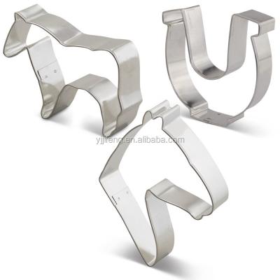 China Factory direct sale stainless steel horse unicorn disposable animal cookie cutter set with cheap price for sale