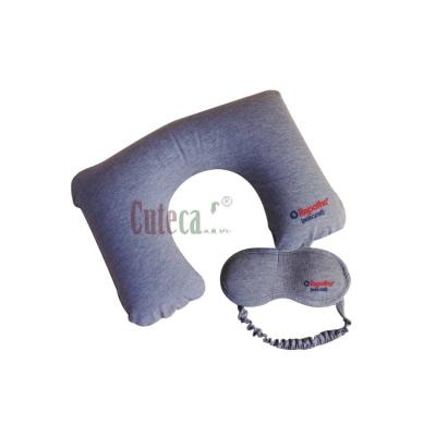 China Hot Portable Barber Shop Memory Foam Neck Travel Pillow Eyemask Travel Set Merchandising Marketing Gift for sale