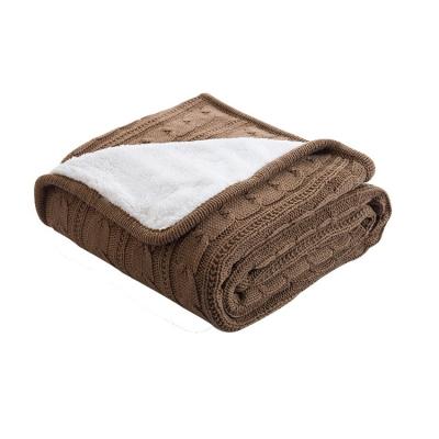 China Large PORTABLE Manufacturing Various Color Baby Blanket Knitted Cotton Cashmere Knit Blankets for sale