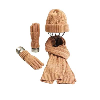 China Medium high quality warm cashmere hat knitting scarf and fashion triangle cashmere knitting scarf for sale