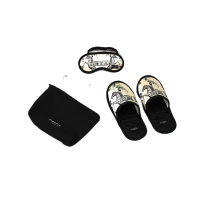 China Popular Personalized Slides Slippers Zip Bag Eye Mask Silk Promotion Gift Set Promotion Gift Set for sale